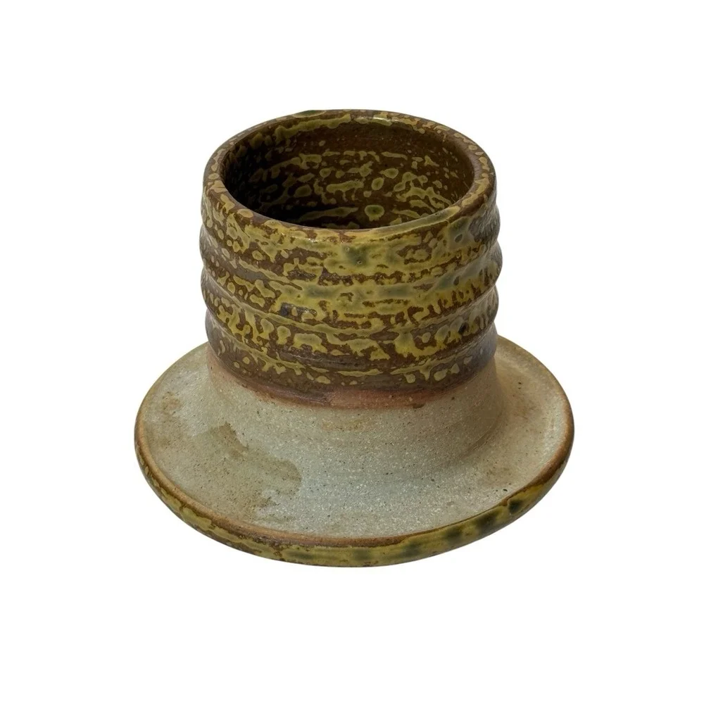 Handmade Art Studio Stoneware French Butter Dish Butter Bell Butter Crock Signed